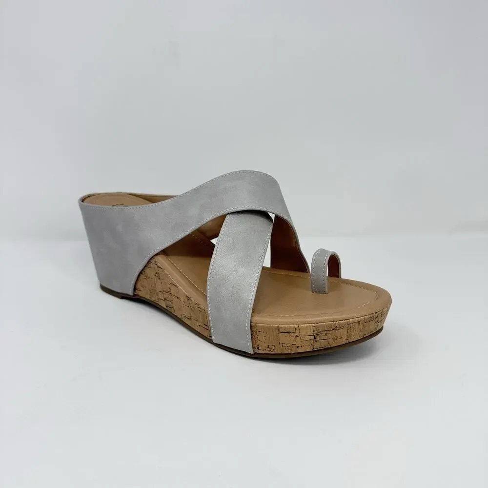 Journee Collection Rayna Women’s Size 12 Stone Wedge Sandals New